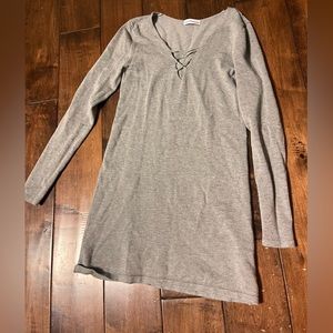 All grey, excellent condition extra long shirt or makes a cute shirt dress.